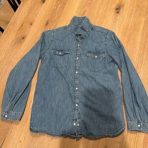 Gap girls western denim button down shirt